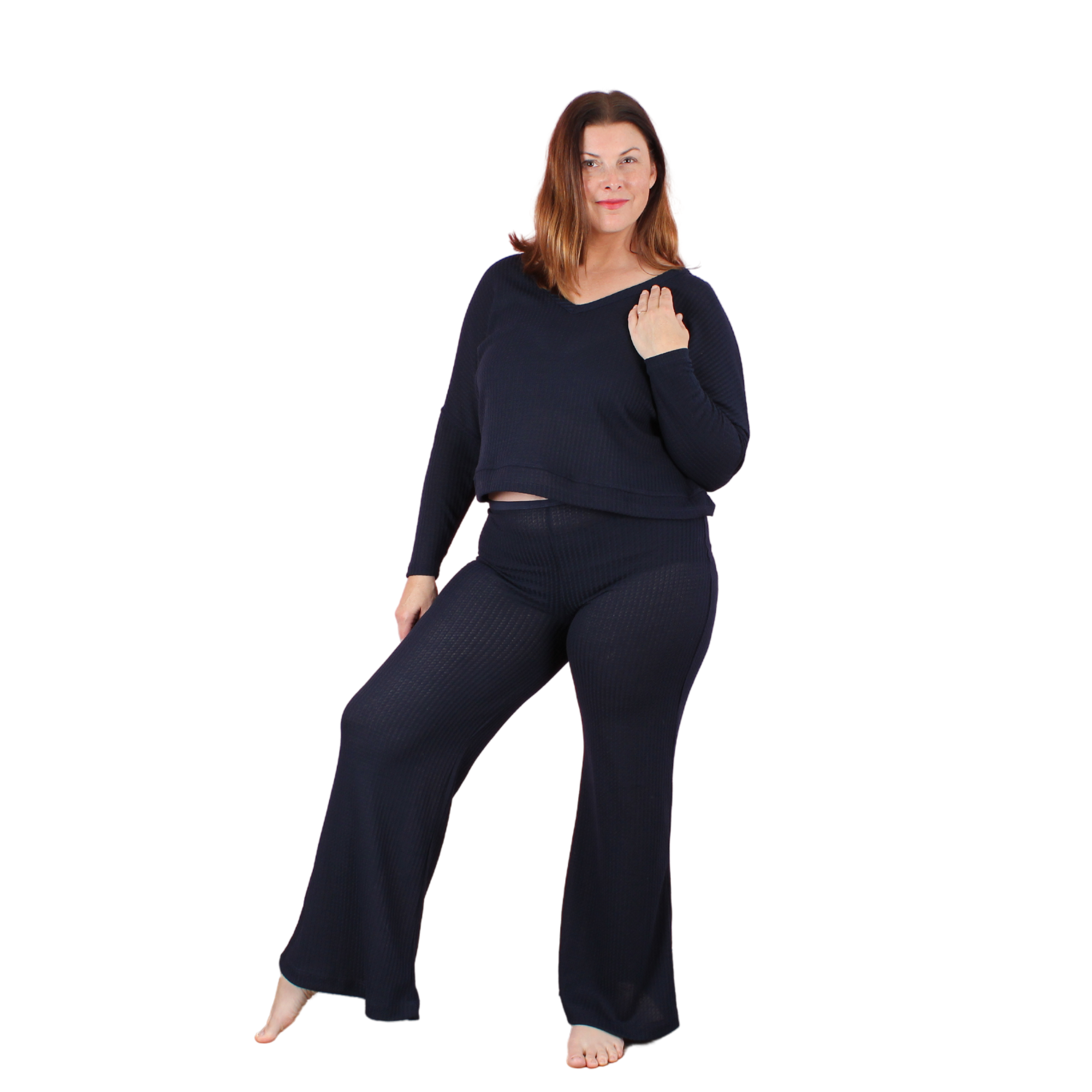 Cozy and comfortable waffle lounge set for women and plus size women