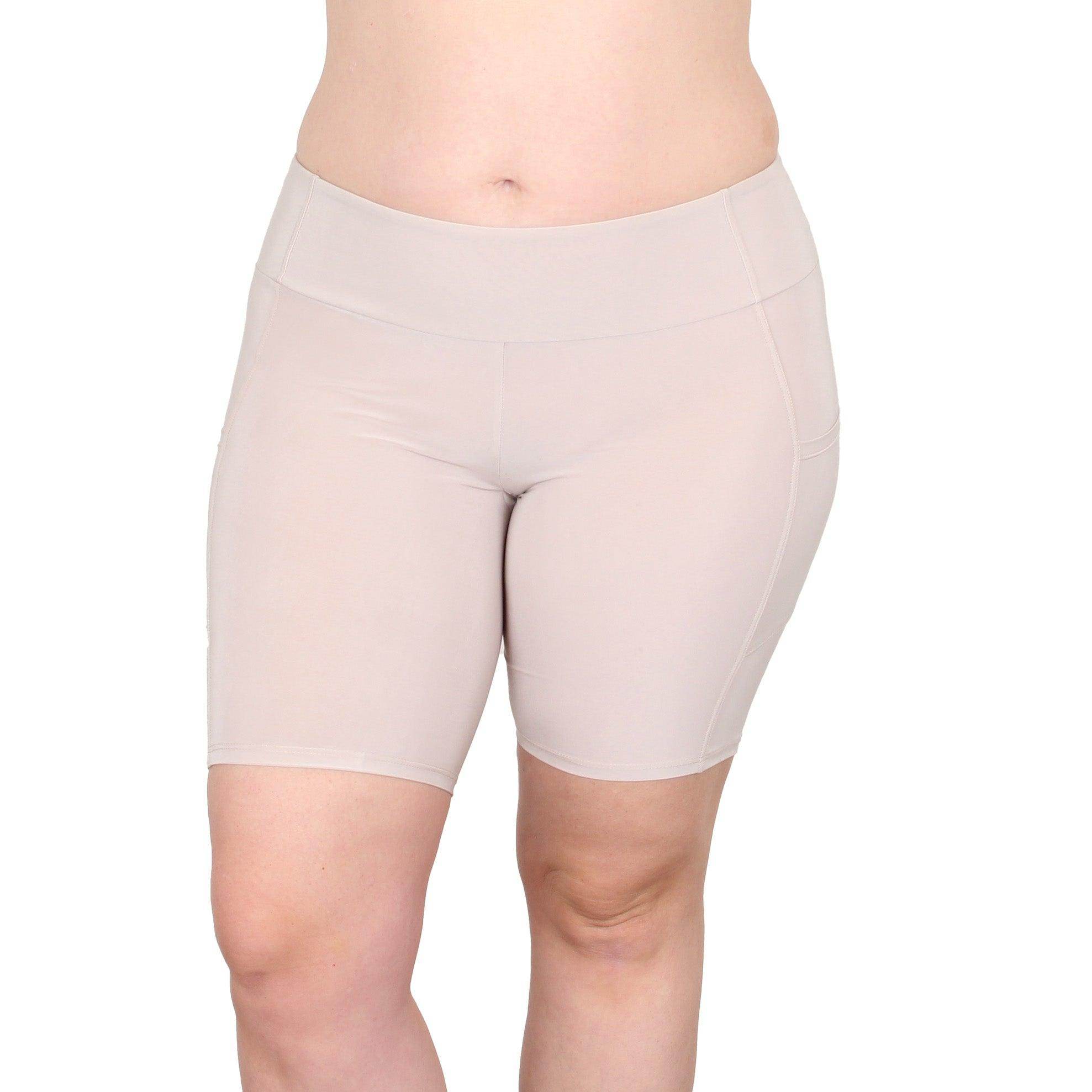 Undersummers Ecru Beige Slip Shorts with Pockets