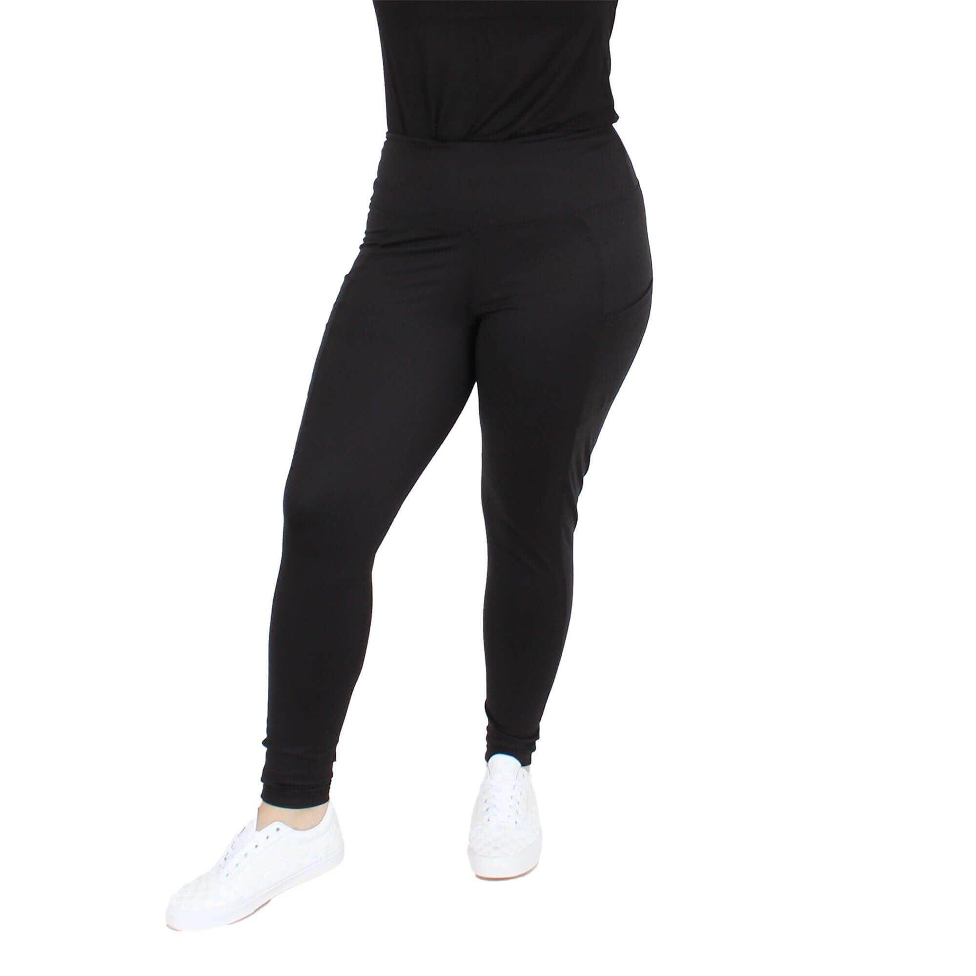 Black Leggings with pockets also available in plus size legging | Undersummers