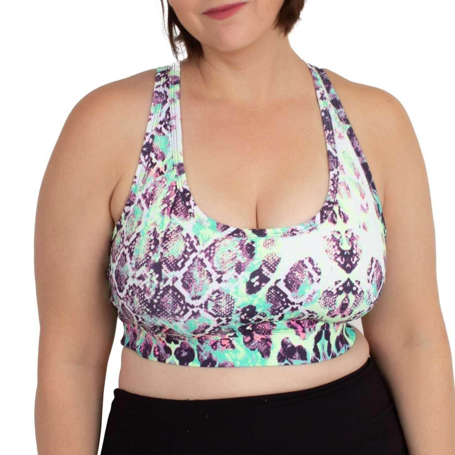 vibrant color undersummers athletic sports bra for plus size woman