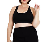 black plus size sports bra from undersummers