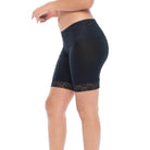 Wide waist band Lace Slip Short anti chafing underwear for women black