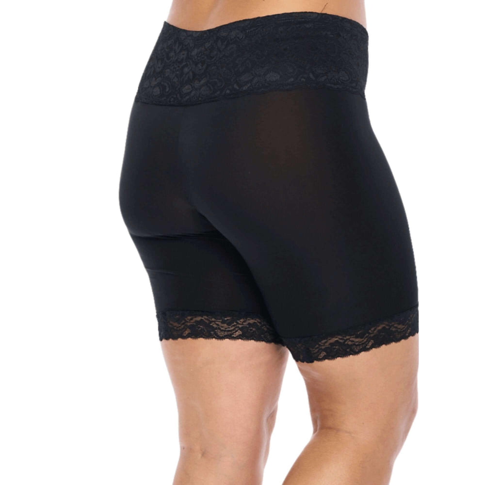 Wide waist band Lace Slip Short anti chafing underwear for women black