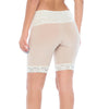 Wide waistband Lace Slip Short anti chafing underwear for women ivory