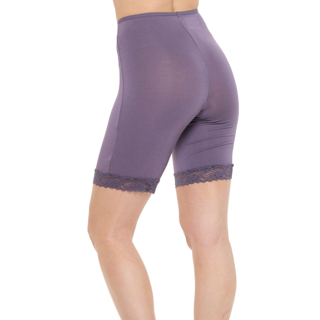 Lux cotton modal slip shorts in purple by undersummers