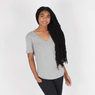 Lux Cotton Grey T Shirt For Women