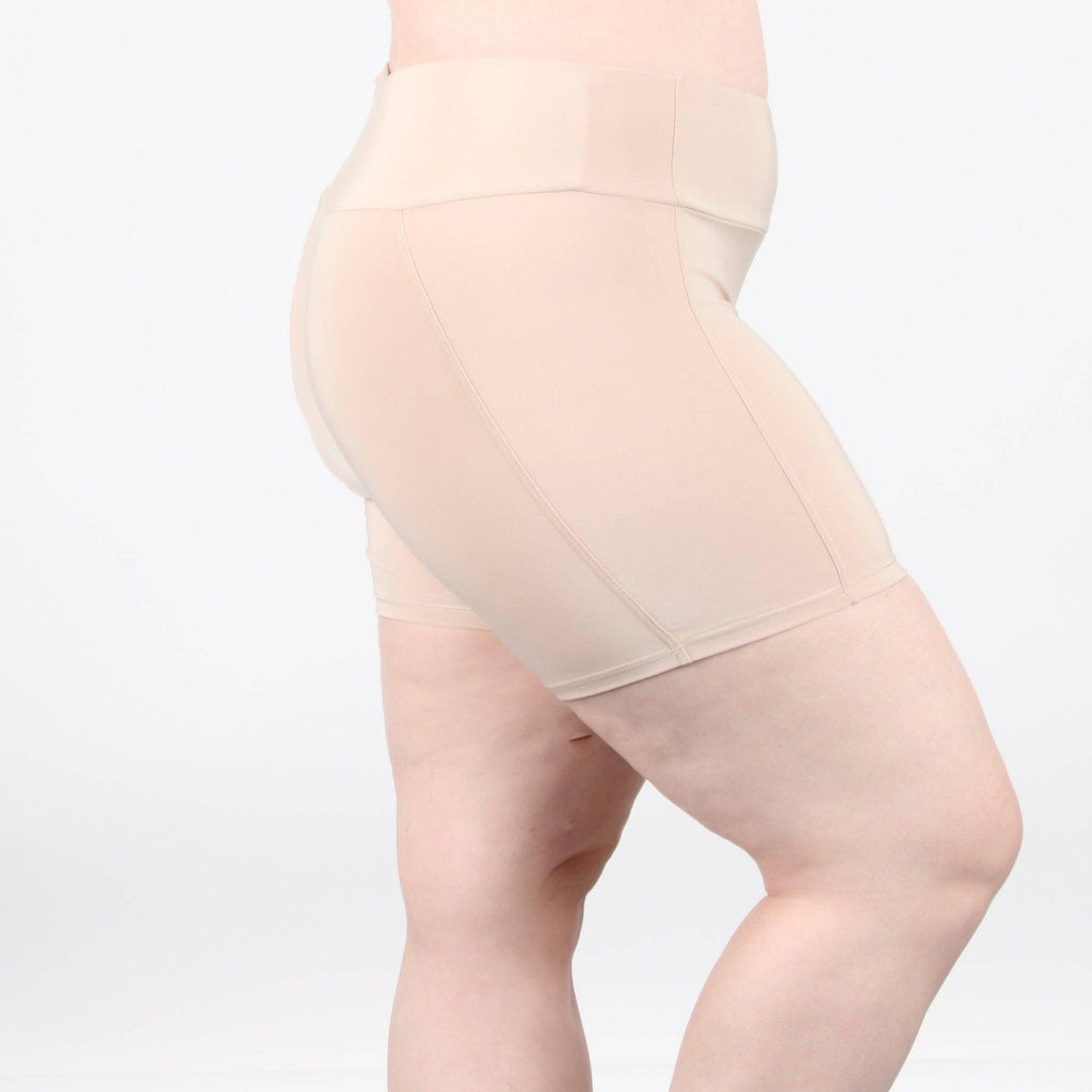 QRIC Nude Slip Shorts for Women Under Dress Seamless Anti-chafing Slips  Safety Pants Belly Smooth Ice Silk Boyshort (S-XL) 
